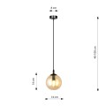 Lampa wisząca Cosmo 1 BL Miodowy klosz 9