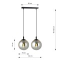 Lampa wisząca Cosmo 2 BL Grafitowe klosze 3