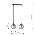 Lampa wisząca Cosmo 2 BL Grafitowe klosze 5