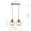 Lampa wisząca Cosmo 2 BL Miodowe klosze 3