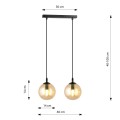 Lampa wisząca Cosmo 2 BL Miodowe klosze 5