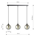 Lampa wisząca Cosmo 3 BL Grafitowe klosze 8