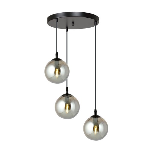 Lampa wisząca Cosmo 3 BL PREMIUM Grafitowe klosze