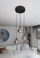 Lampa wisząca Cosmo 3 BL PREMIUM Grafitowe klosze 4