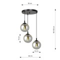 Lampa wisząca Cosmo 3 BL PREMIUM Grafitowe klosze 8
