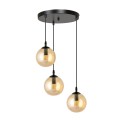 Lampa wisząca Cosmo 3 BL PREMIUM Miodowe klosze 2