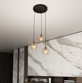 Lampa wisząca Cosmo 3 BL PREMIUM Miodowe klosze 6