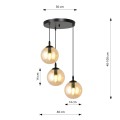 Lampa wisząca Cosmo 3 BL PREMIUM Miodowe klosze 8