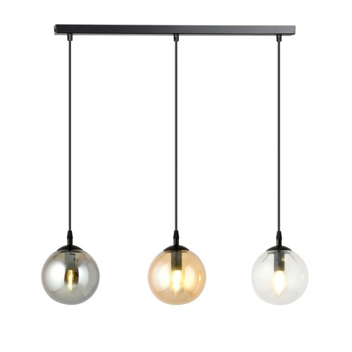 Lampa wisząca Cosmo 3 BL MIX różnobarwne klosze