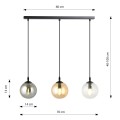 Lampa wisząca Cosmo 3 BL MIX różnobarwne klosze 8