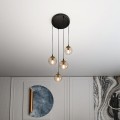 Lampa wisząca Cosmo 4 BL Premium Miodowe klosze 5
