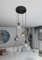 Lampa wisząca Cosmo 4 BL PREMIUM Mix kolorów kloszy 4