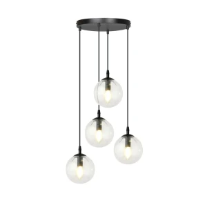 Lampa wisząca Cosmo 4 BL PREMIUM Transparent Przezroczyste klosze