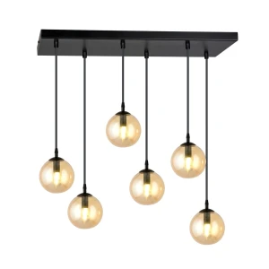 Lampa wisząca Cosmo 6 BL Miodowe klosze