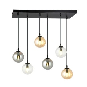 Lampa wisząca Cosmo 6 BL MIX1 różnobarwne klosze