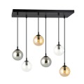 Lampa wisząca Cosmo 6 BL MIX1 różnobarwne klosze 2