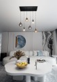 Lampa wisząca Cosmo 6 BL MIX1 różnobarwne klosze 3