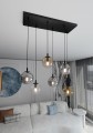 Lampa wisząca Cosmo 6 BL MIX1 różnobarwne klosze 4