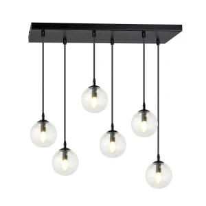 Lampa wisząca Cosmo 6 BL Transparent przeźroczyste klosze