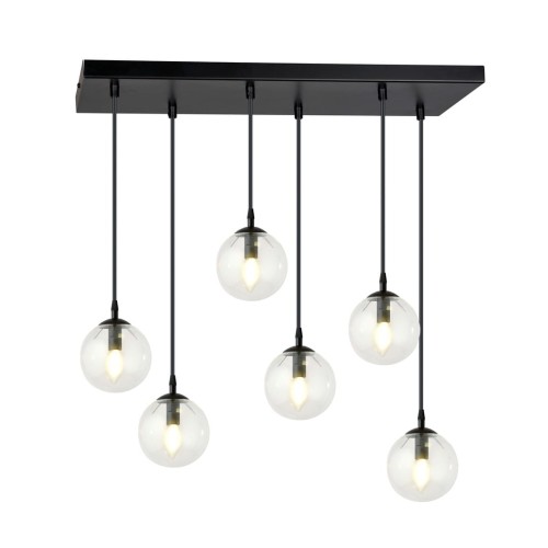 Lampa wisząca Cosmo 6 BL Transparent przeźroczyste klosze