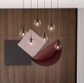 Lampa wisząca Cosmo 6 BL Transparent przeźroczyste klosze 6