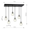 Lampa wisząca Cosmo 6 BL Transparent przeźroczyste klosze 7
