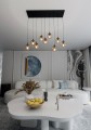Lampa wisząca Cosmo 9 BL Miodowe klosze 3