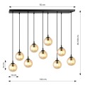 Lampa wisząca Cosmo 9 BL Miodowe klosze 7