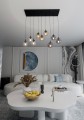 Lampa wisząca Cosmo 9 BL MIX1 różnobarwne klosze 3