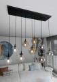 Lampa wisząca Cosmo 9 BL MIX1 różnobarwne klosze 4