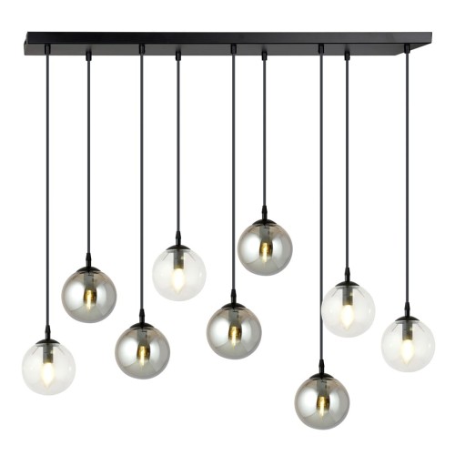 Lampa wisząca Cosmo 9 BL MIX2 różnobarwne klosze