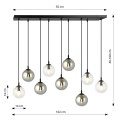 Lampa wisząca Cosmo 9 BL MIX2 różnobarwne klosze 3