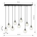 Lampa wisząca Cosmo 9 BL Transparent przeźroczyste klosze 7