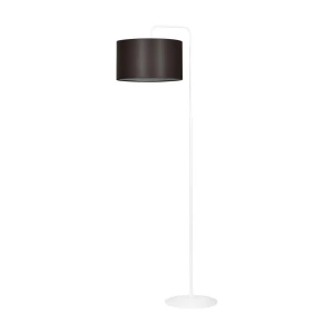 Lampa podłogowa Trapo LP1 WH Wenge biała z kloszem wenge