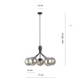 Lampa wisząca Nova 5 Black/Grafit 5