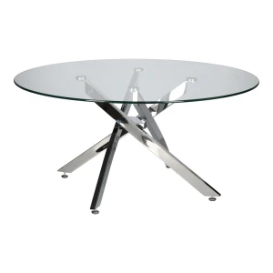 Stolik kawowy Amber 90cm transparentny/chrom