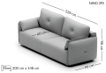 Sofa Nino z funkcją spania 228 cm MP Nidzica 8