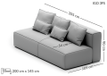 Sofa rozkładana Igo 3-osobowa 205 cm MP Nidzica 9