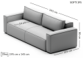 Sofa rozkładana Softi 3-osobowa 245 cm MP Nidzica 9
