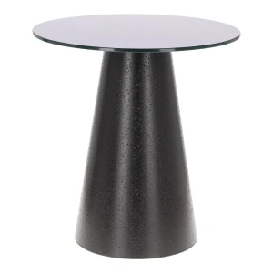 Stolik kawowy Soleilo szklany okrągły     60cm czarny