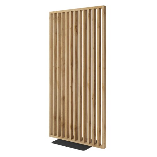 Ścianka z lameli działowa na podstawie - Dąb Wotan 99x200,5cm L3D
