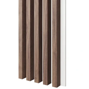 Lamele 3x4cm NATURALNY FORNIR ORZECH AMERYKAŃSKI na białej płycie L3D