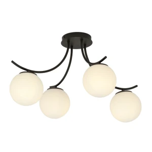 Plafon sufitowy BOSTON 4 BLACK/OPAL