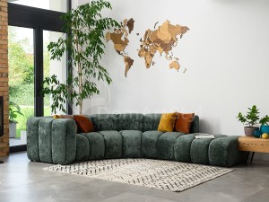Duża sofa półokrągła z pufą Grand 410 cm