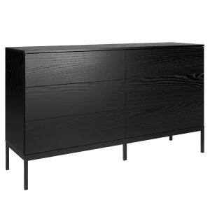 Komoda czarna Indust 150 cm z 6 szufladami