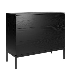 Komoda czarna Indust wąska 100 cm z 3 szufladami