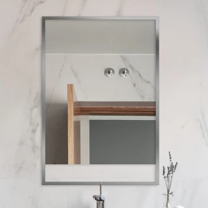 Lustro prostokątne Fero Silver w srebrnej ramce