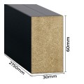 Lamel 4-stronny laminat Czarny 3x6x275cm LEO 2