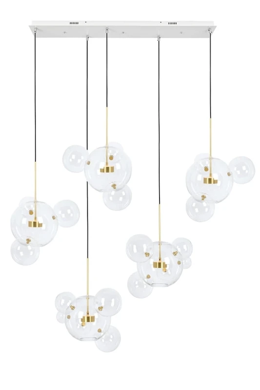 MOOSEE lampa wisząca CAPRI LINE 5 złota   - 300 LED, aluminium, szkło