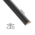 Lamele półokrągłe czarne 2,9x1,2x275 cm LEO 3